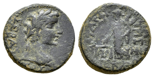 Ancient Roman Provincial coin of the Emperor Tiberius minted in Prymnessus, Phyrgia