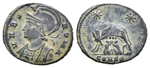 Ancient Roman coin - Commemorative Coin minted in Constantinople - Wolf and Twins