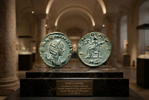 Ancient Roman coin of Salonina as Augusta minted in Milan