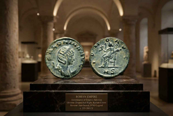 Ancient Roman coin of Salonina as Augusta minted in Milan