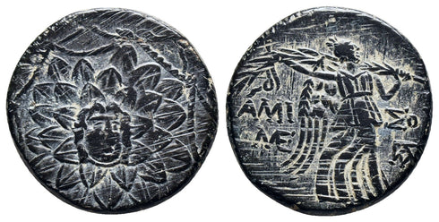 Ancient Greek coin from Pontos, Amisos circa 85-65 BC - Nike holding palm