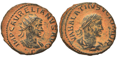 VF+++ Ancient Roman coin of the Emperor Aurelian and Vabalathus minted in Antioch