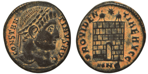 EF/VF+ Ancient Roman coin of Constantine I The Great minted in Nicomedia - Campgate with 7 levels