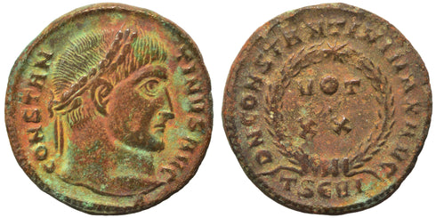 VF+++ Ancient Roman coin of the Emperor Constantine I as Augustus 307-337AD minted in Thessalonica