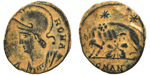 Ancient Roman coin - Commemorative Coin minted in Antioch - Wolf and Twins