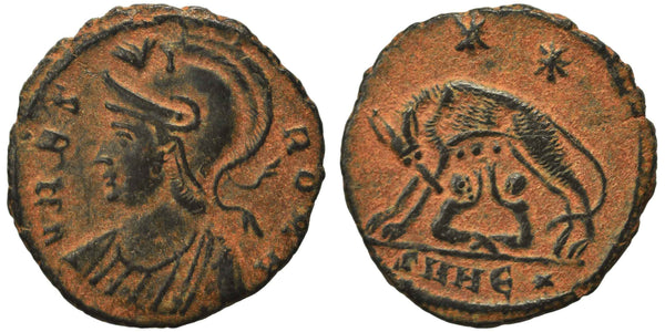 Ancient Roman coin - Commemorative Coin minted in Heraclea - Wolf and Twins