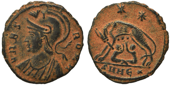 Ancient Roman coin - Commemorative Coin minted in Heraclea - Wolf and Twins