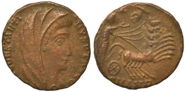 VF+ Ancient Roman coin of Constantine I the Great reaching for the Hand of God