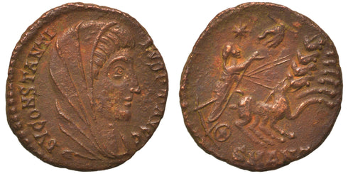 VF+++ Ancient Roman coin of Constantine I the Great reaching for the Hand of God