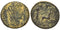 Ancient Roman coin of Constantine I the Great reaching for the Hand of God