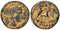 VF++ Ancient Roman coin of Constantine I the Great reaching for the Hand of God
