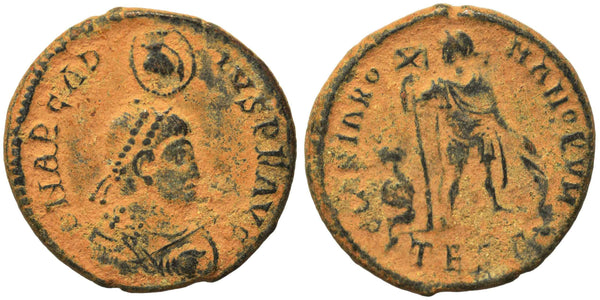 22mm Ancient Roman coin of Arcadius minted in Thessalonica - GLORIA ROMANORVM