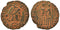 Ancient Roman coin of the Emperors Theodosius II and Honorius minted in Heraclea
