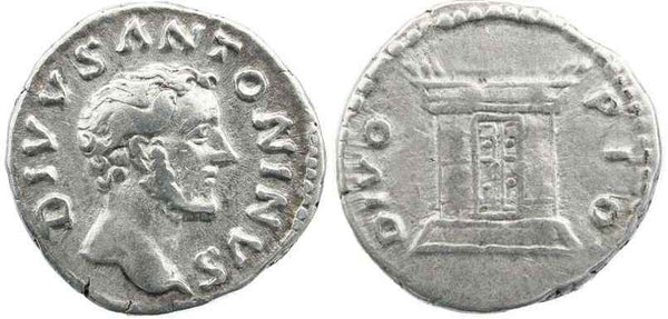 Roman Empire - Antoninus Pius AR denarius - DIVO PIO