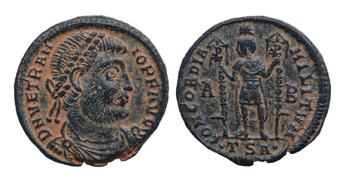 Scarce Ancient Roman coin of Emperor Vetranio minted in Thessalonica in 350 AD