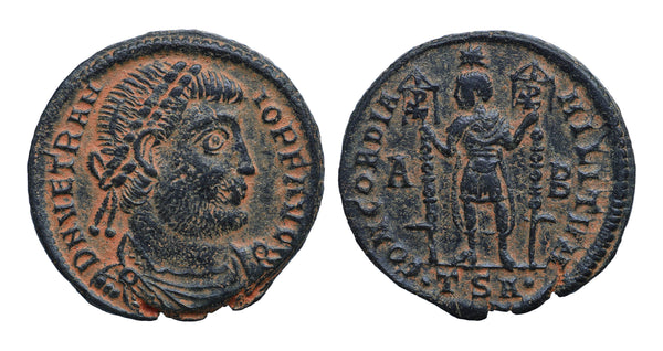 Scarce Ancient Roman coin of Emperor Vetranio minted in Thessalonica in 350 AD