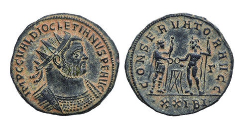 Mint State Ancient Roman coin of the Emperor Diocletian minted in Siscia - CONSERVATOR AVGG