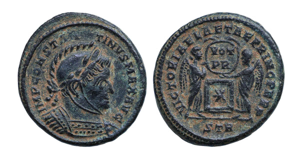 VF+++ Ancient Roman coin of Constantine I the Great minted in Trier - VICTORIAE LAETAE PRINC PERP