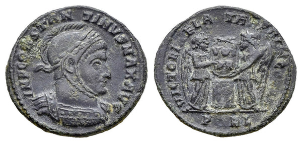 VF+ Ancient Roman coin of Constantine I the Great minted in Arelate - VICTORIAE LAETAE PRINC PERP