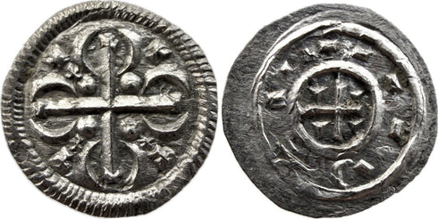 Medieval silver coin of King Stephan II of Hungary 1116-1131 AD