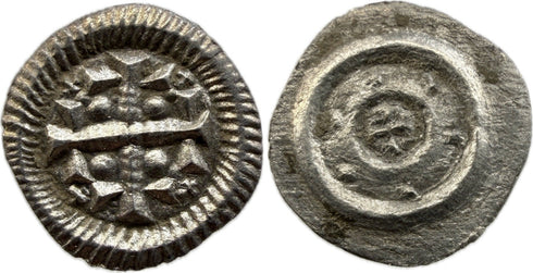 Medieval silver coin of King Stephen II of Hungary 1116-1131 AD