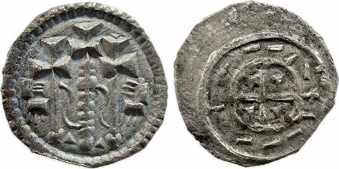 Medieval silver coin of King Stephen II of Hungary 1116-1131 AD