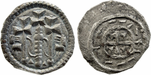 Medieval silver coin of King Stephen II of Hungary 1116-1131 AD