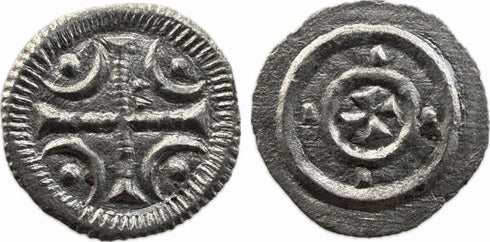 Medieval silver coin of King Bela II of Hungary 1131-1141 AD