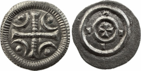 Medieval silver coin of King Bela II of Hungary 1131-1141 AD