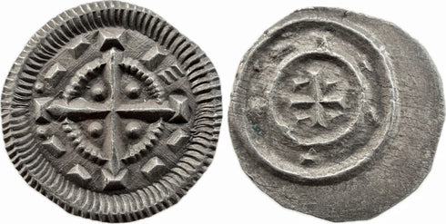Medieval silver coin of King Bela II of Hungary 1131-1141 AD