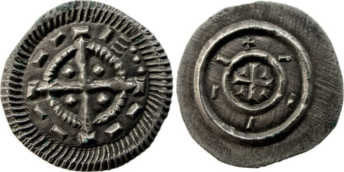 Medieval silver coin of King Bela II of Hungary 1131-1141 AD