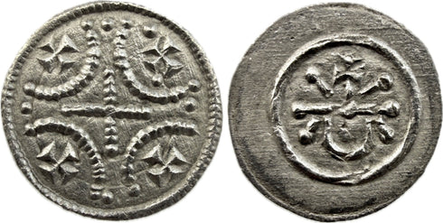 Medieval silver coin of King Geza II of Hungary 1141-1162 AD