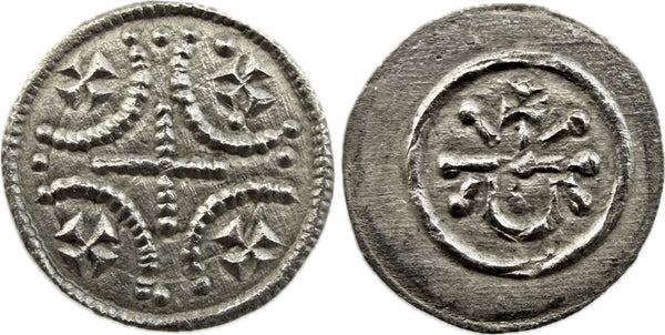 Medieval silver coin of King Geza II of Hungary 1141-1162 AD