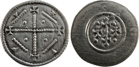 Medieval silver coin of King Geza II of Hungary 1141-1162 AD