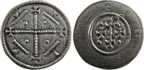 Medieval silver coin of King Geza II of Hungary 1141-1162 AD