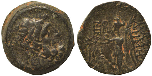 Ancient Greek coin of the Seleukid King Demetrios II Nikator 146-138 BC with Nike