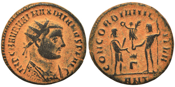 Ancient Roman coin of Maximianus as Augustus 286-305 AD - CONCORDIA MILITVM