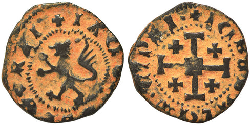 Ancient Crusader coin minted by the Lusignan Kingdom of Cyprus