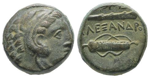 Ancient Macedonian bronze coin of Alexander III 'The Great' 336-323 BC