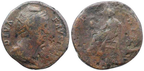 Roman Empire - Faustina I AE Sestertius