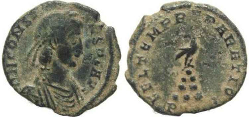 Ancient Roman coin of Constans - FEL TEMP REPARATIO