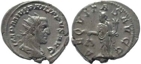 Philip I silver antoninianus - AEQVITAS AVGG