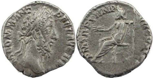 Commodus AR denarius - P M TR P XI IMP VII COS V P P