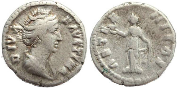 Faustina I AR silver denarius - Phoenix