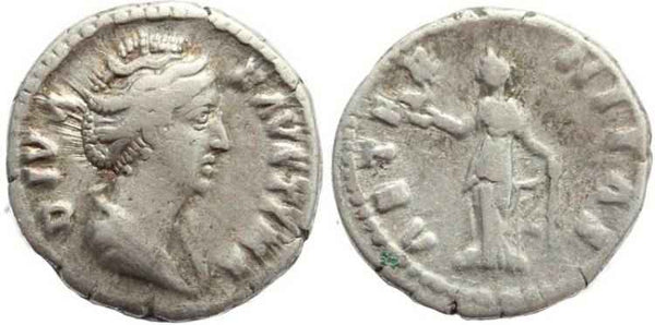 Faustina I AR silver denarius - Phoenix