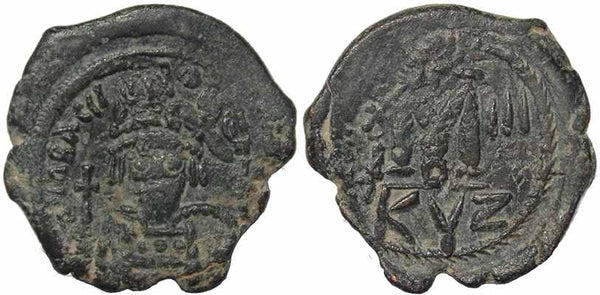 Byzantine coin of Heraclius Ae Follis - Cyzicus - Year 3