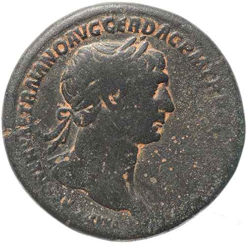 Roman coin of Trajan - Sestertius - SPQR OPTIMO PRINCIPI S-C
