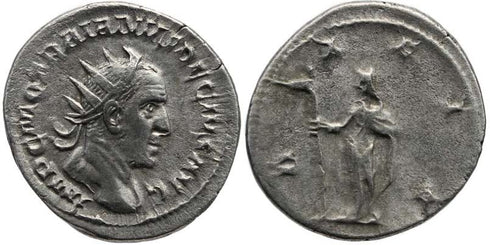 Roman silver coin of Trajan Decius Antoninianus - DACIA