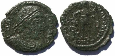 Valens 19mm 2.4 grams Arelate Mint 336-337AD Christogram