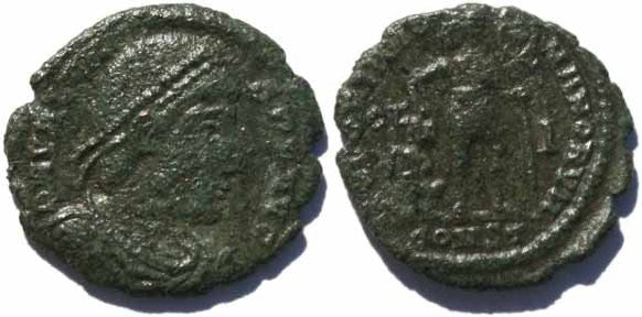 Valens 19mm 2.4 grams Arelate Mint 336-337AD Christogram